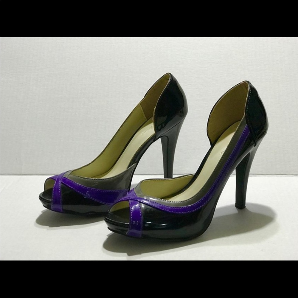 Purple & black heels
